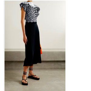 MM6 MAISON MARGIELA Pleated polka-dot crepe de chine midi dress